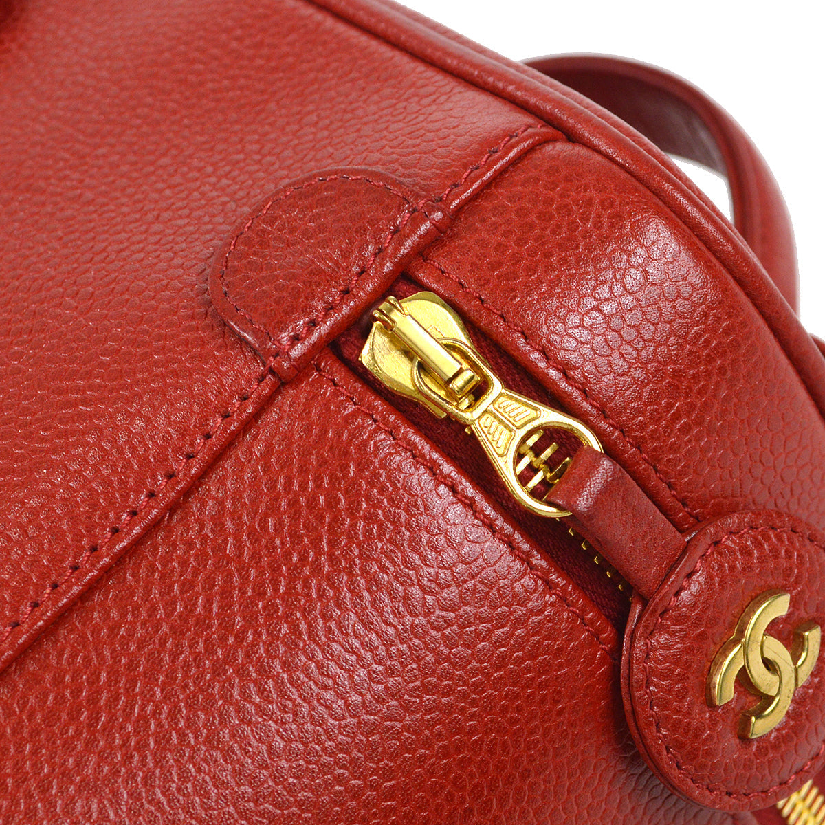 Luxury Chanel 1996-1997 Timeless Vanity Handbag Red Caviar