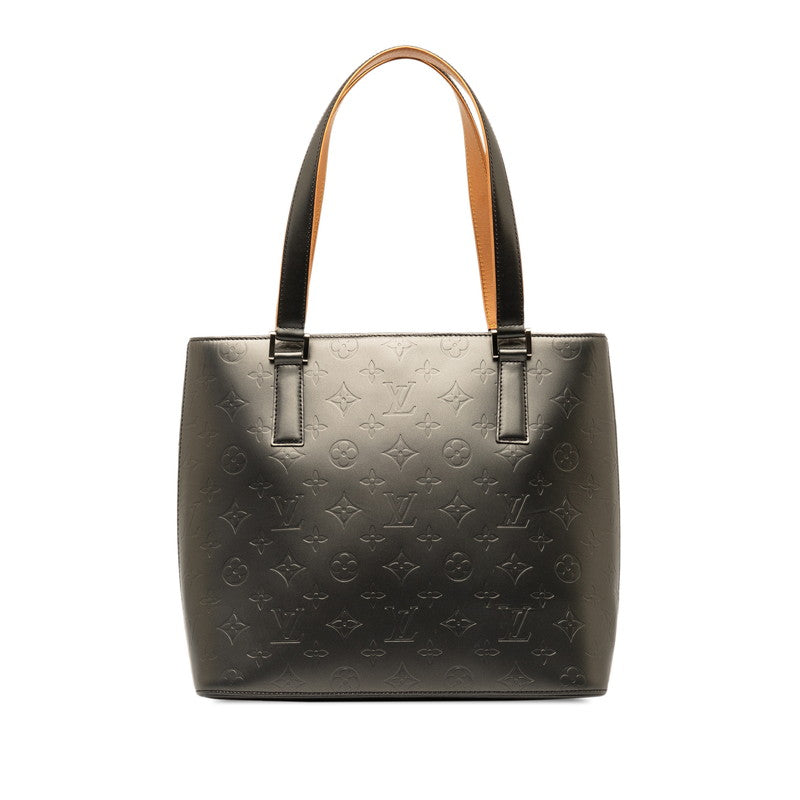 Louis Vuitton Monogram Matt Stockton Handbag M55112 Noneir Black Leather  Louis Vuitton