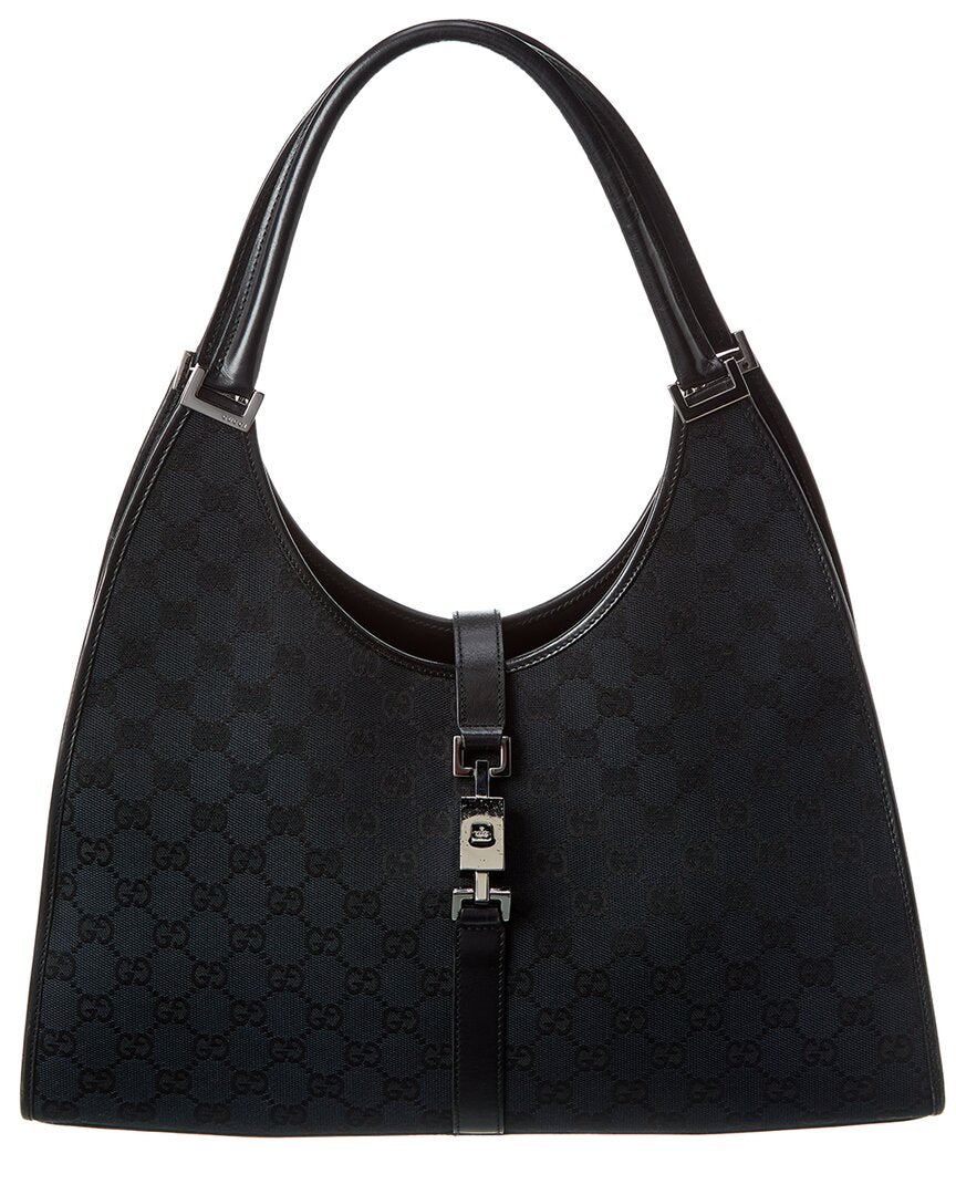 Gucci Black GG Canvas Jackie Handbag