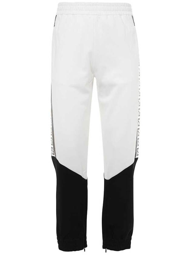 Luxury Fendi Color Block Logo Side JoGGer Track Pants Black White
