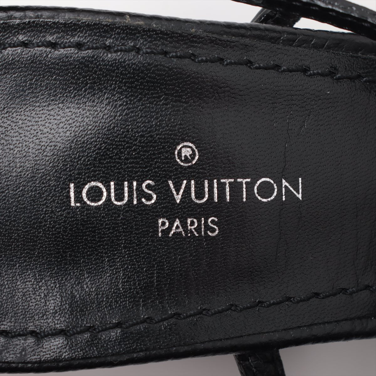 Louis Vuitton Leather Sandals 36.5  Black Roman Line