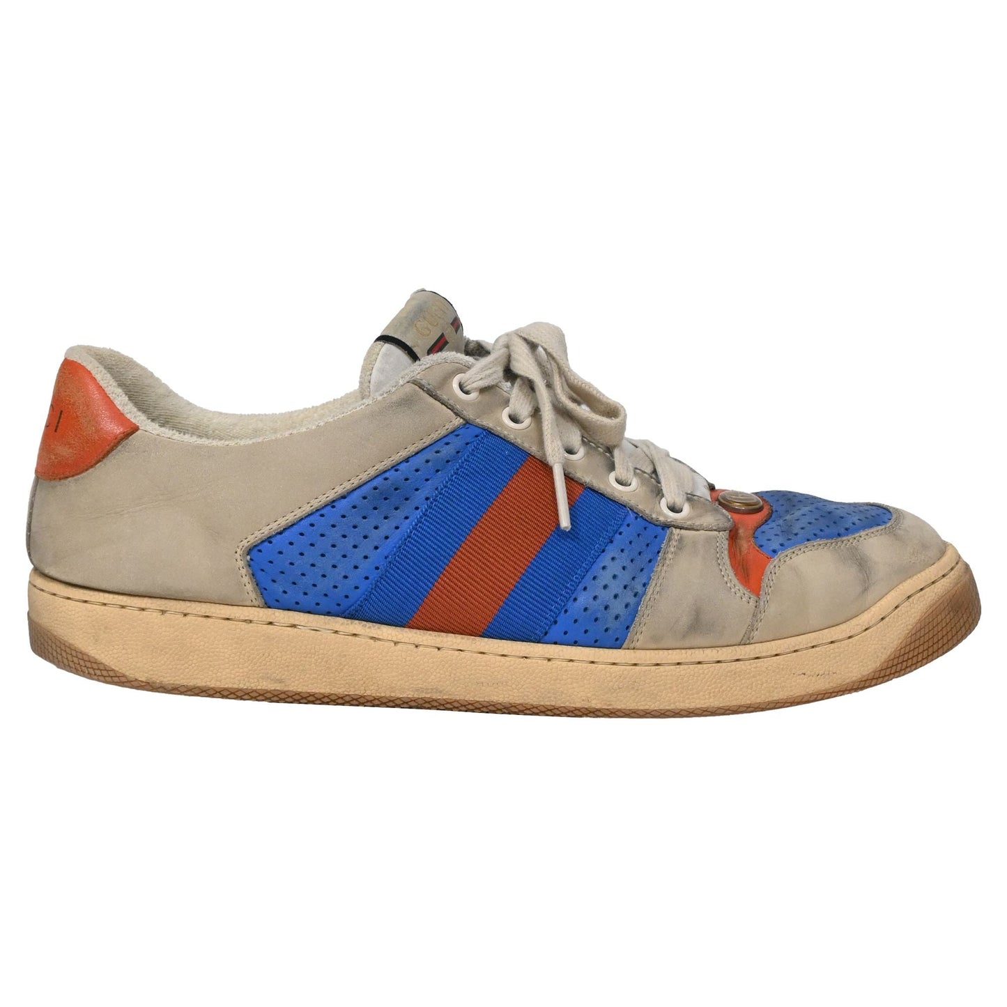 Gucci Screener Distressed Sneakers in Multicolor Leather
