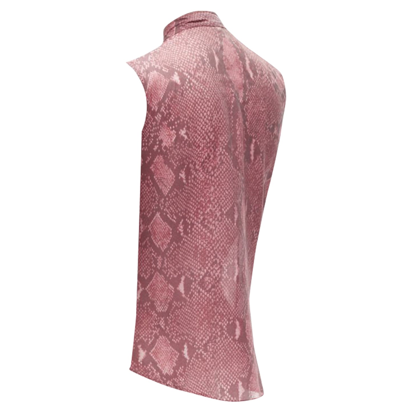 Gucci Tom Ford scaled leather print bow collar blouse