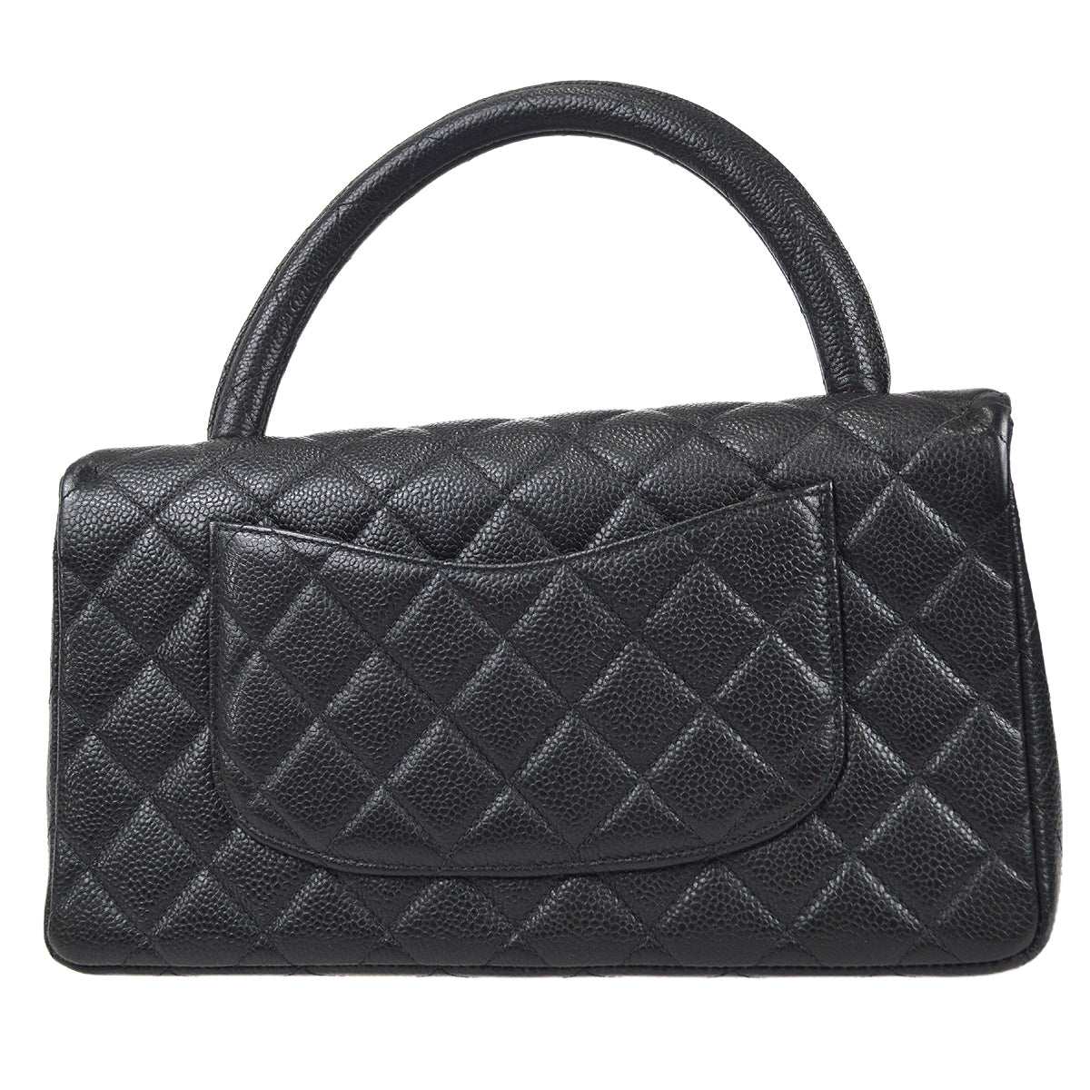 Luxury Chanel 1994 Classic Flap Handbag Medium Black Caviar
