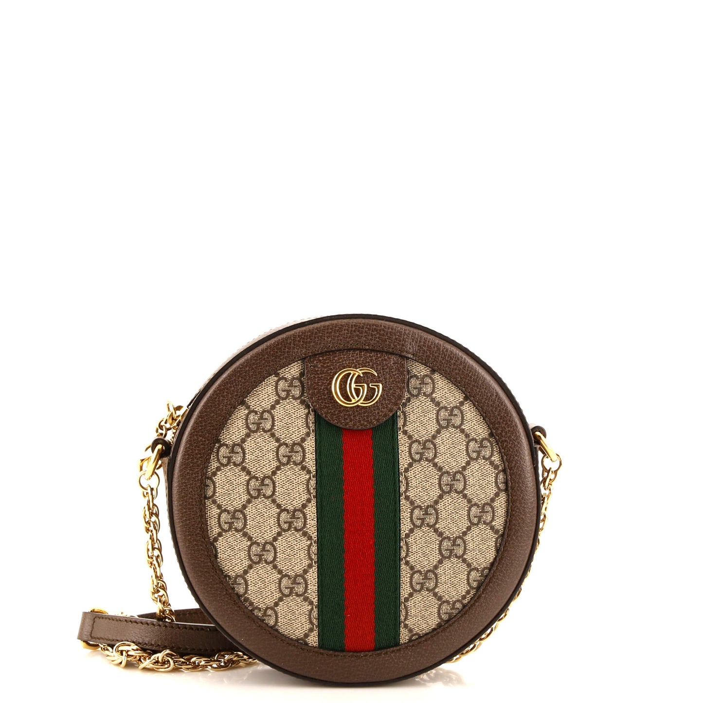 Luxury Gucci Trending 2025 Ophidia Round Shoulder Bag GG Coated Canvas Mini