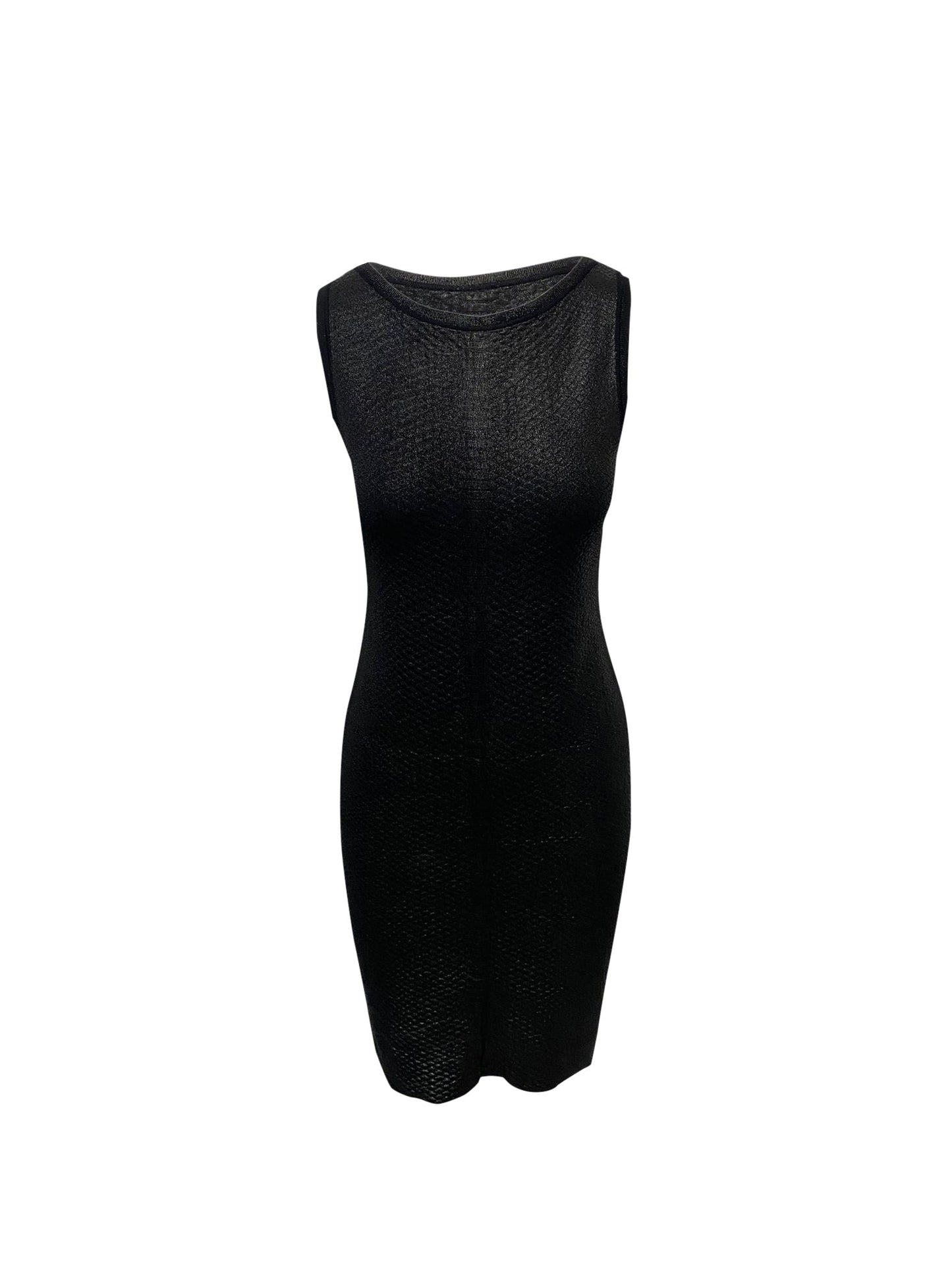 Luxury Gucci Trending 2025 Sleeveless Knit Midi Dress in Black Silk