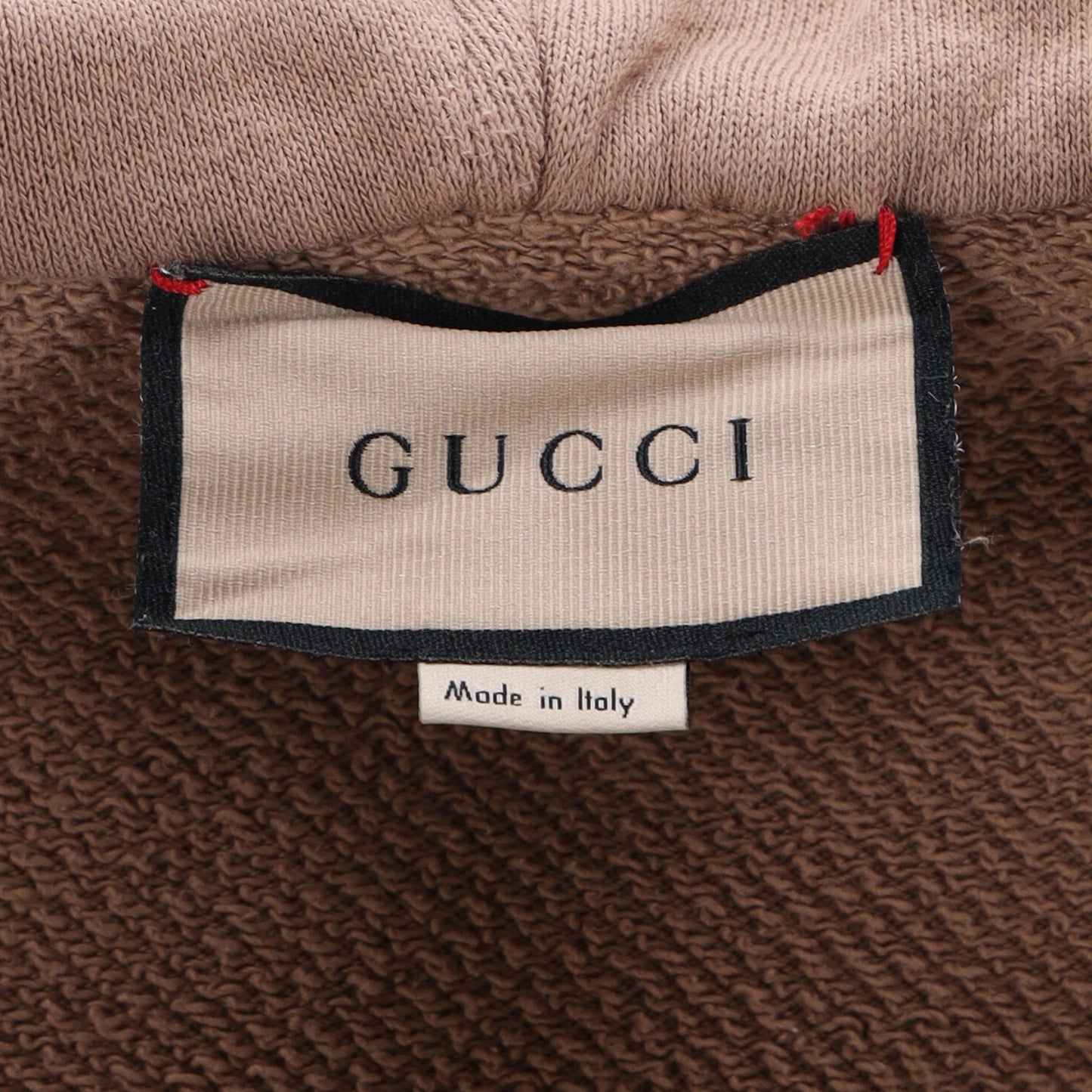 Gucci Web-Stripe Half-Zipped Hoodie in Brown Cotton