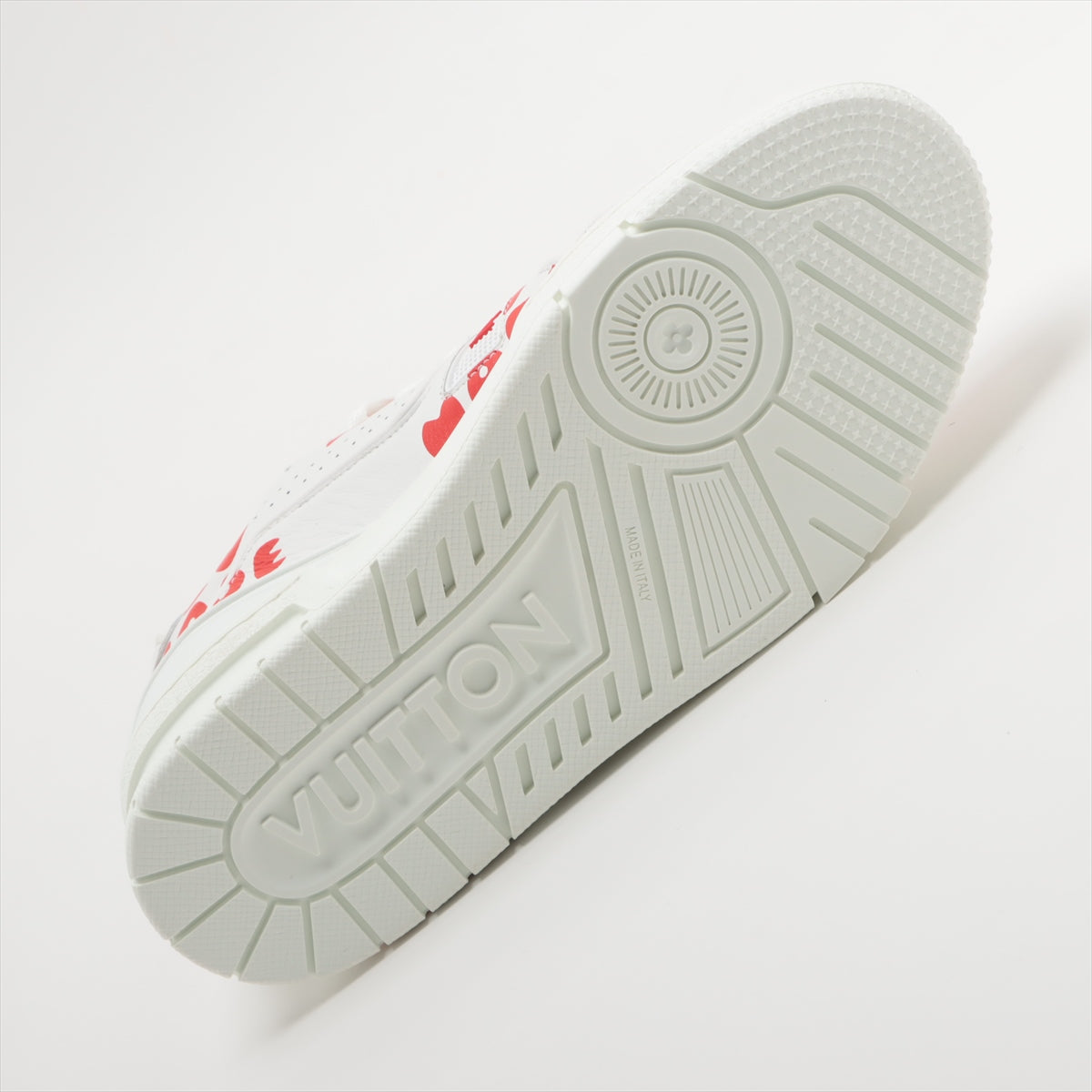 Louis Vuitton  NIGO LV Trainer Line 21 years Leather × Fabric Snickers 4 Unisex Red × White FD0291 LV Logo
