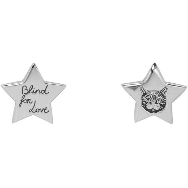 Luxury Gucci GG SILVER BLIND FOR LOVE STAR EARRINGS