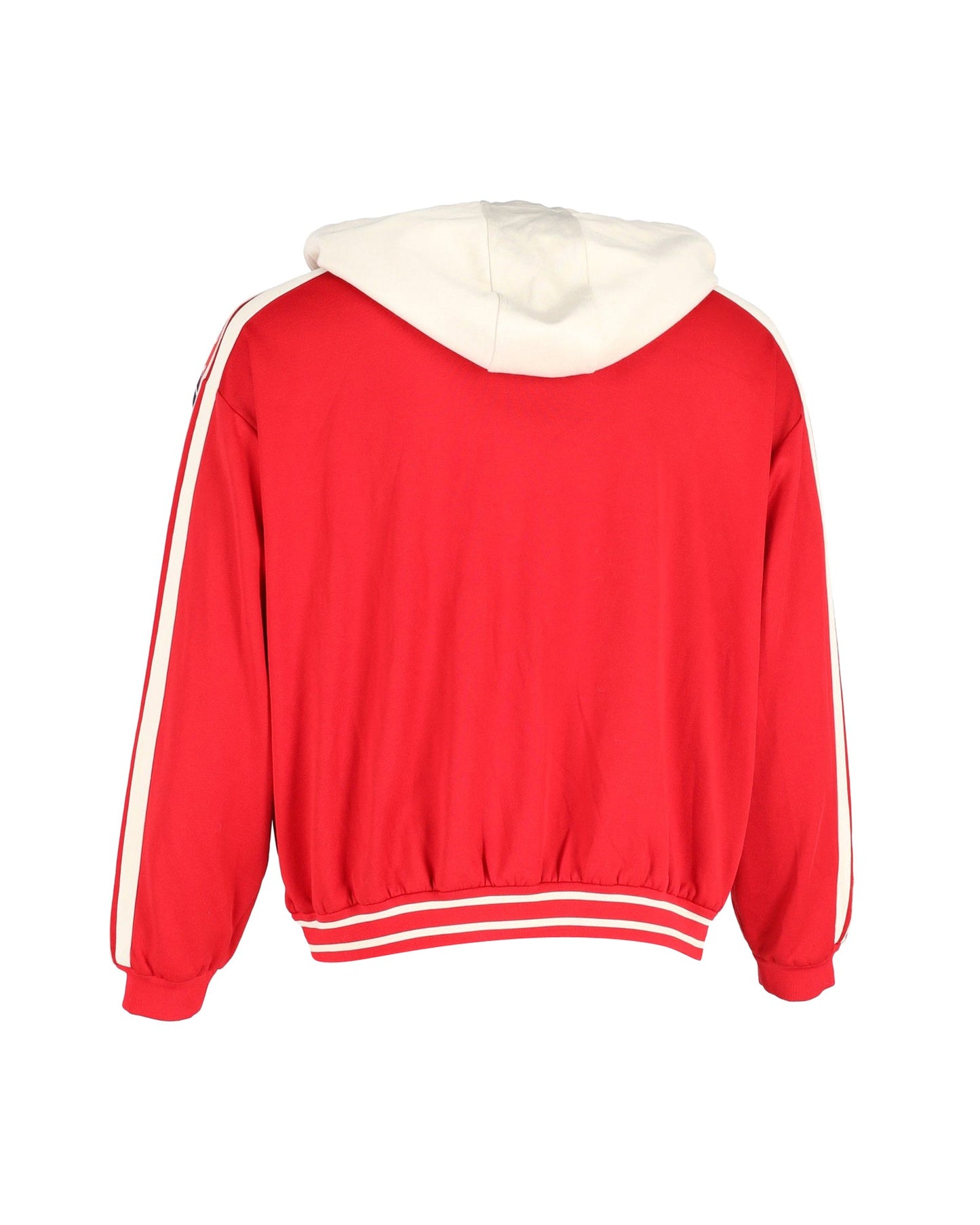 Luxury Gucci Trending 2025 Web-Trimmed Zip-Up Hoodie in Red Cotton