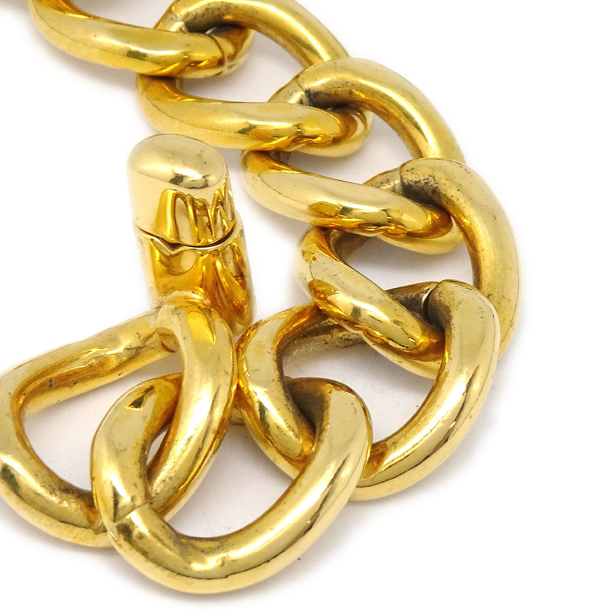 Luxury Chanel 1996 Turnlock Gold Chain Bracelet 96P