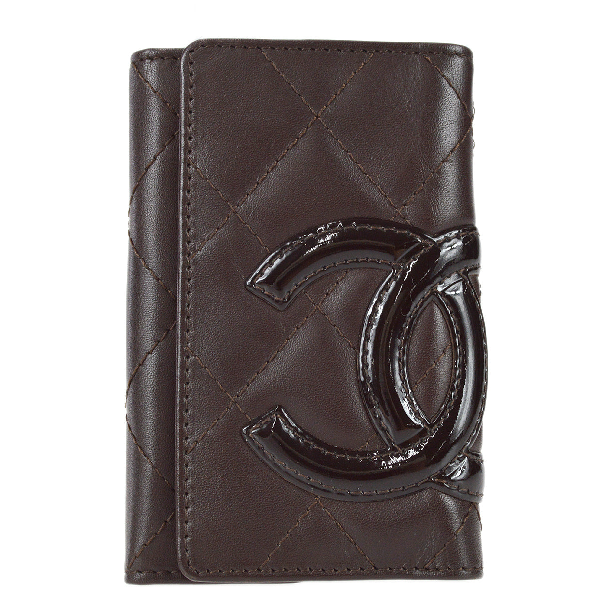 Luxury Chanel 2005-2006 Cambon Ligne Key Case Brown Calfskin