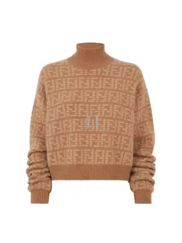 Luxury Fendi Cashmere Pullover Knit Top Brown