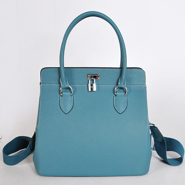 Luxury Hermes Toolbox H8688 Ladies 2way Blue Handbag