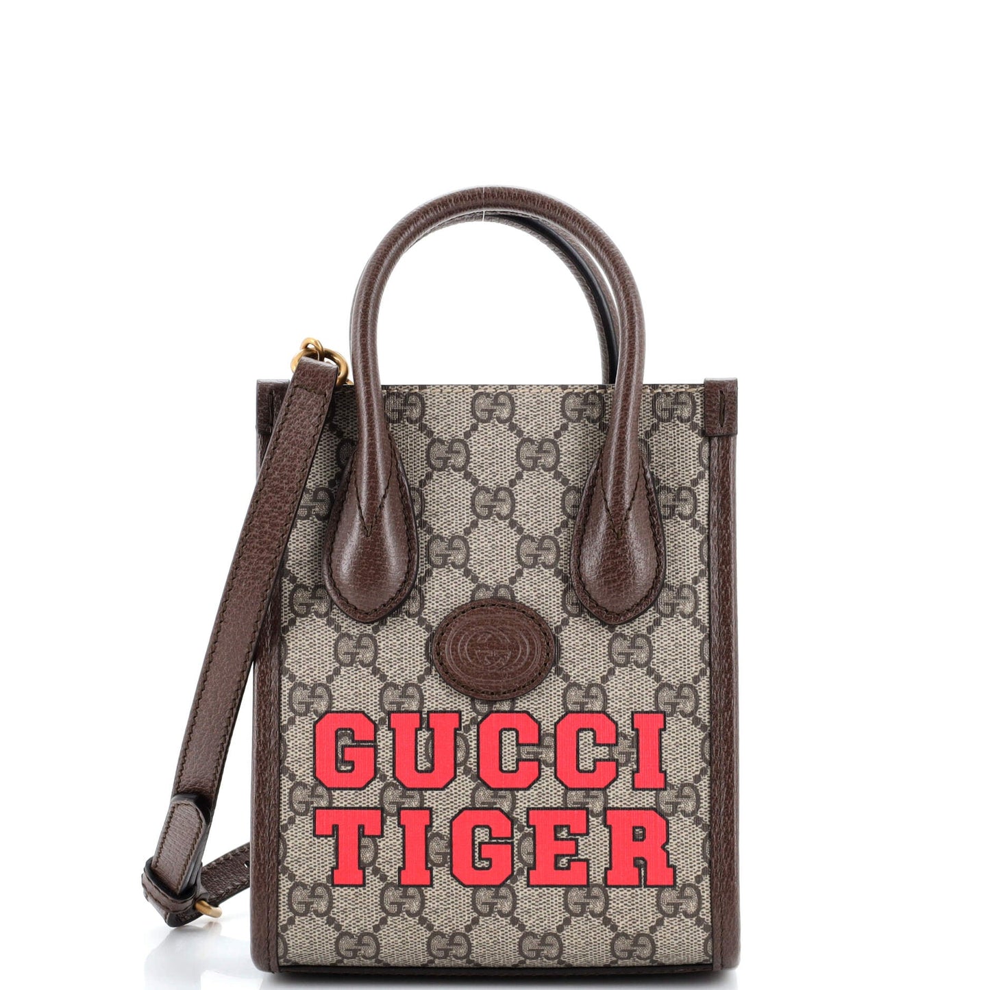 Luxury Gucci Trending 2025 Interlocking G Patch Tote Printed GG Coated Canvas Mini