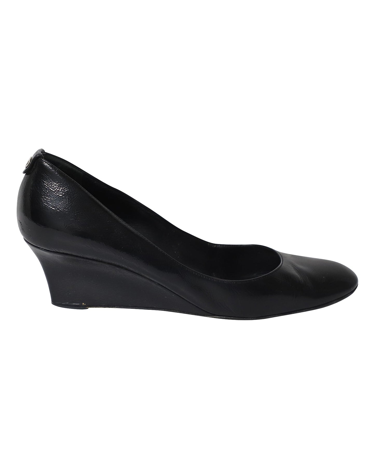Luxury Gucci Trending 2025 Interlocking G Wedge Court Heels in Black Leather