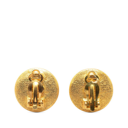 Chanel Vintage Coco Mark Earrings Gold