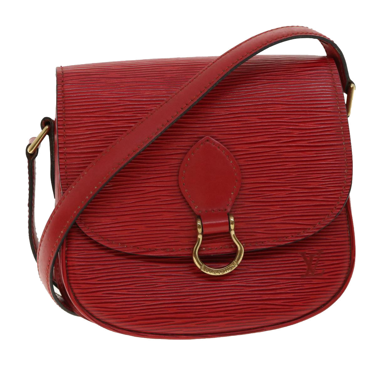 LOUIS VUITTON Epi Saint Cloud PM Shoulder Bag Red M52217 LV ep082