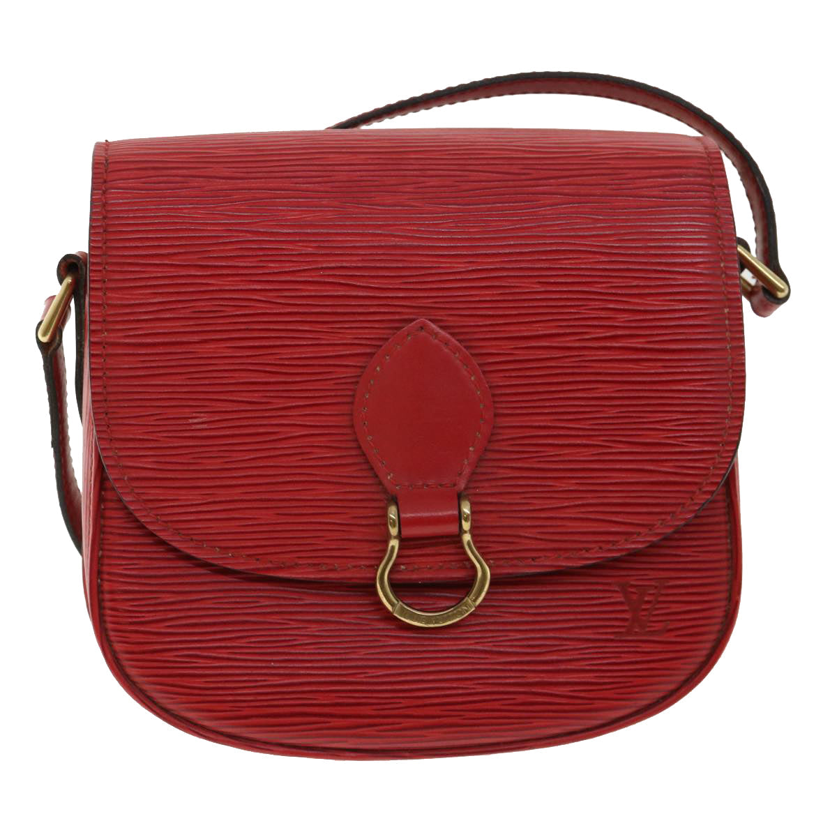 LOUIS VUITTON Epi Saint Cloud PM Shoulder Bag Red M52217 LV ep082