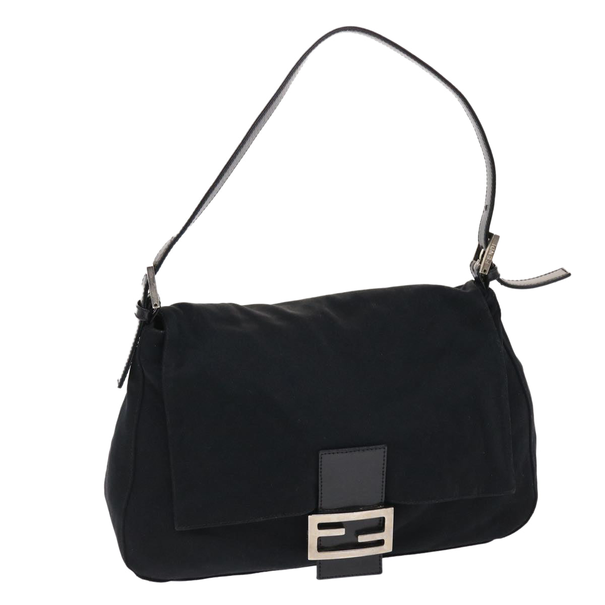 Luxury FendiMamma Baguette Shoulder Bag Nylon Blackep1270
