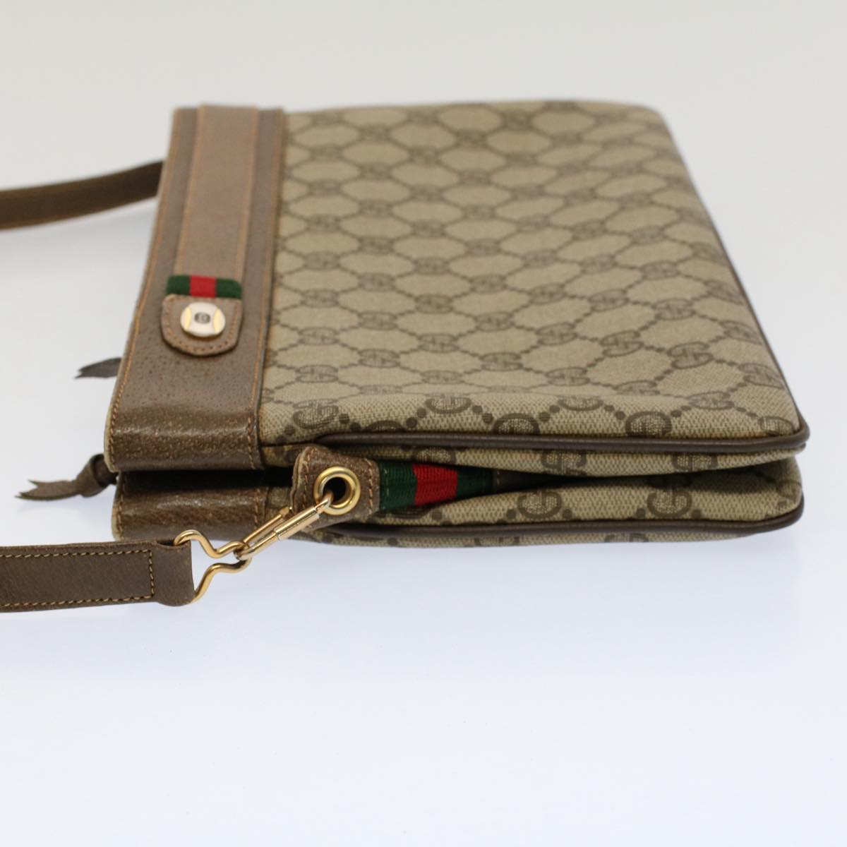 Luxury Gucci GG Canvas Web Sherry Line Shoulder Bag Beige Red Green  ep1575