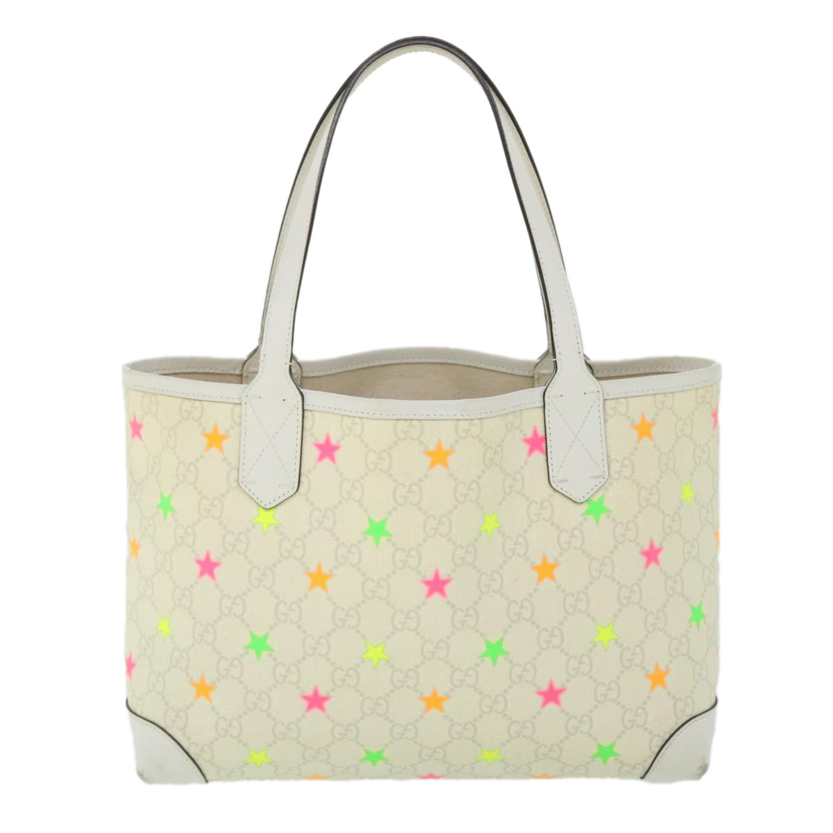 Luxury Gucci GG Canvas Star Tote Bag PVC Leather White 309499  ep1600