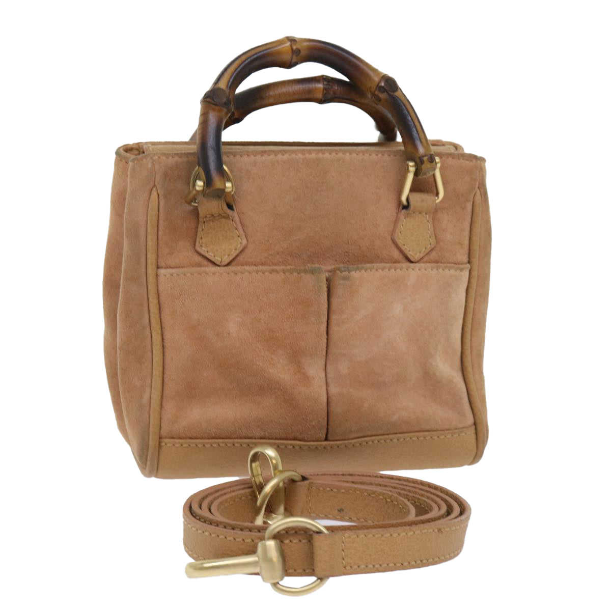 Luxury Gucci Bamboo Hand Bag Suede 2way Brown 007 1793 0238  ep1620