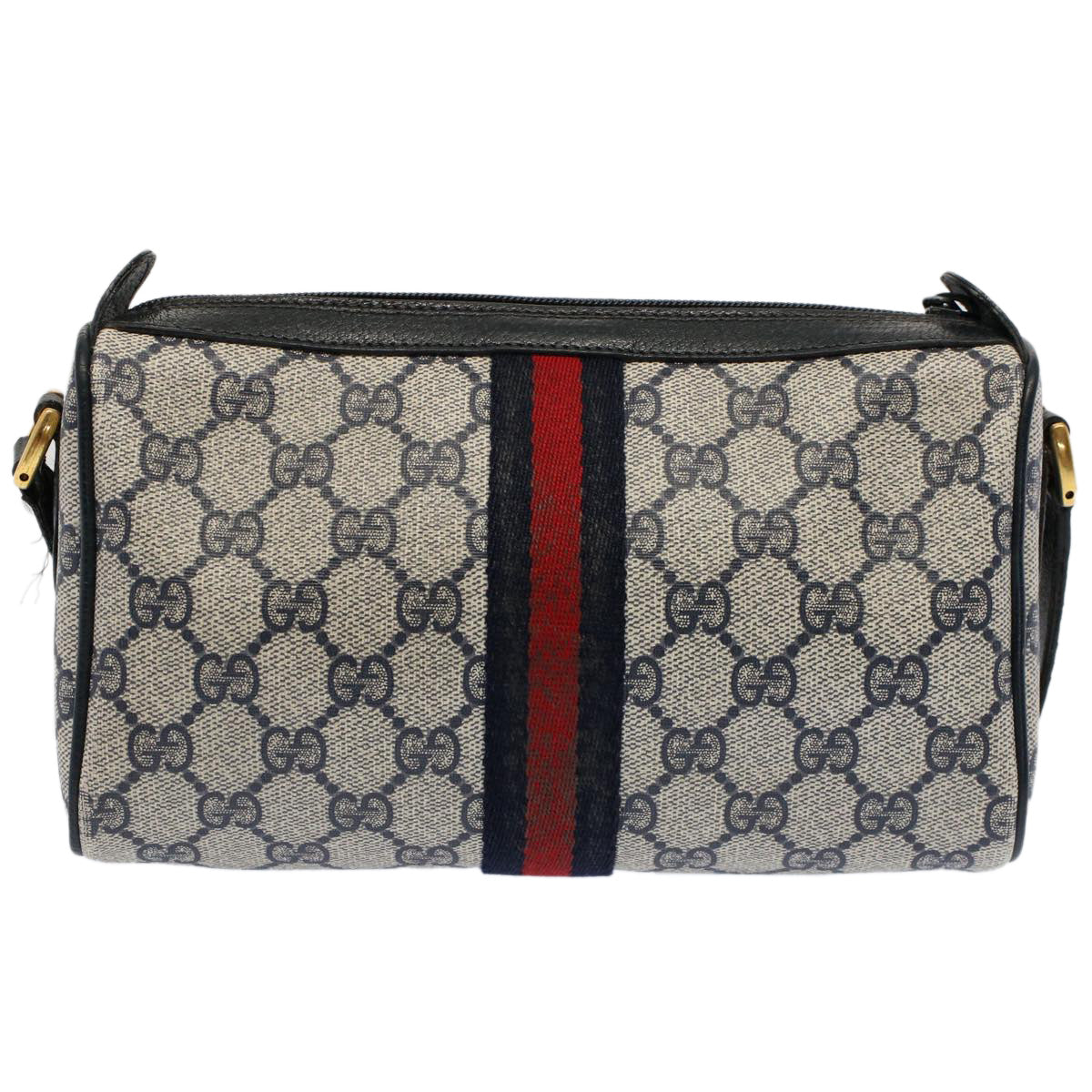Luxury Gucci GG Canvas Sherry Line Shoulder Bag Gray Red Navy 89 02 018  ep1660