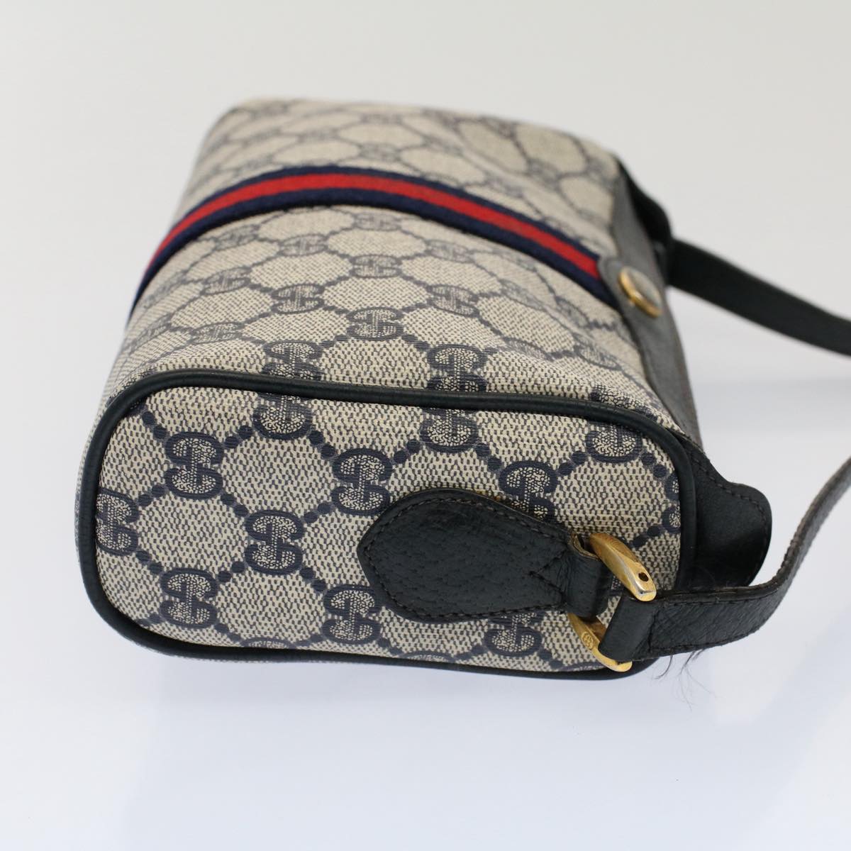 Luxury Gucci GG Canvas Sherry Line Shoulder Bag Gray Red Navy 89 02 018  ep1660