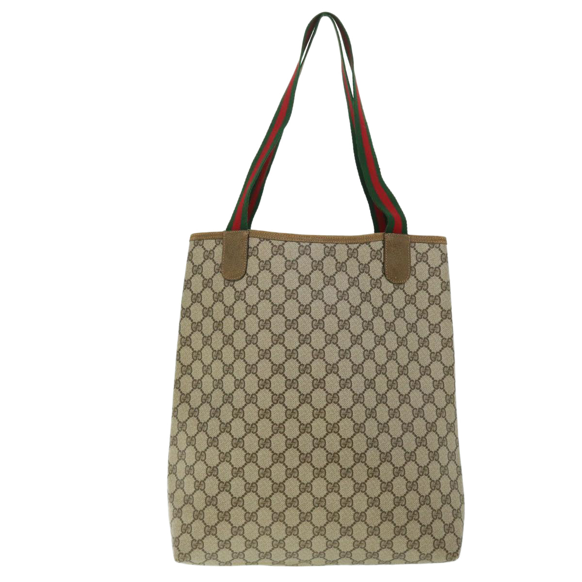 Luxury Gucci GG Canvas Web Sherry Line Tote Bag Beige Red Green 39 02 003  ep1702
