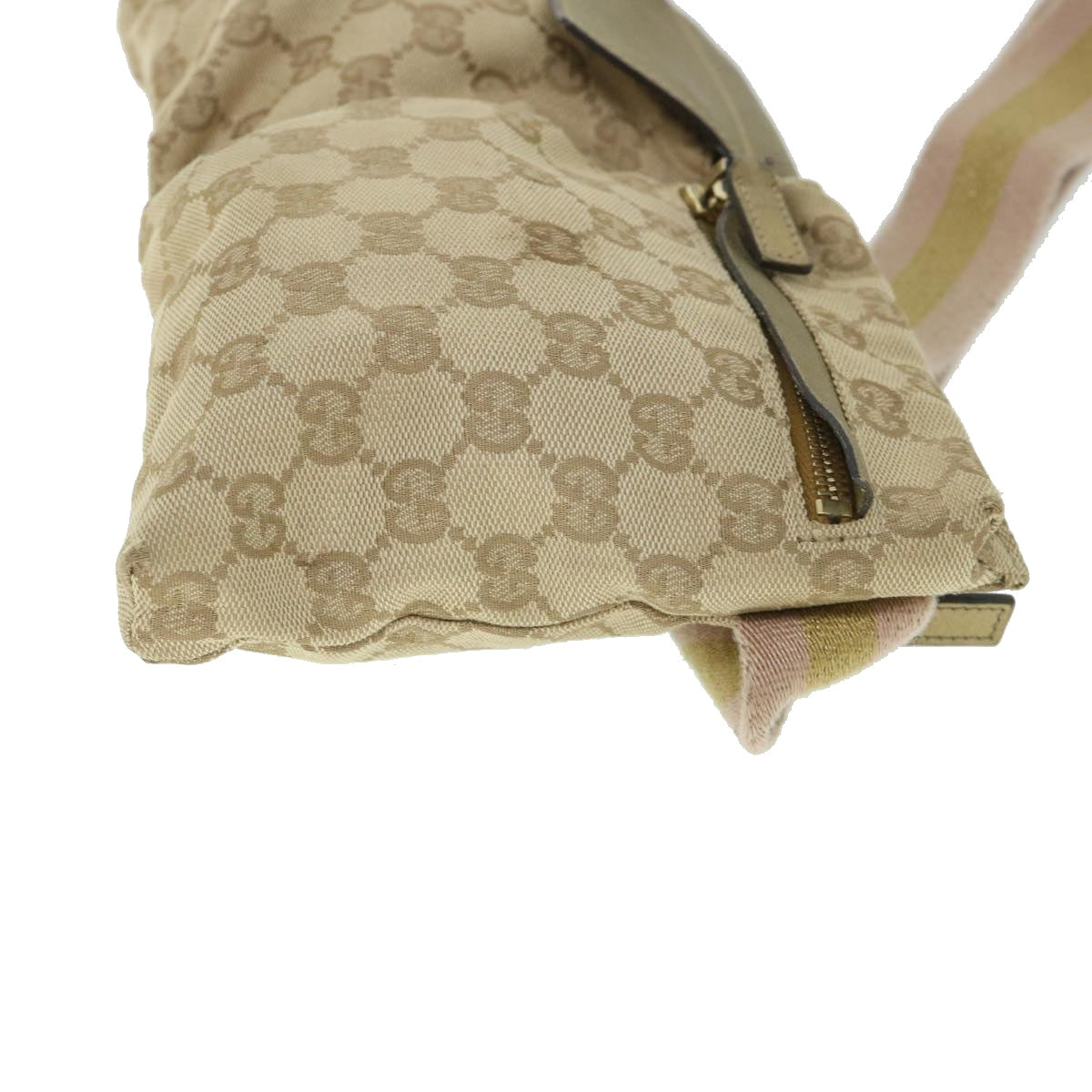 Luxury Gucci GG Canvas Sherry Line Waist bag Beige Gold pink 28566  ep1738