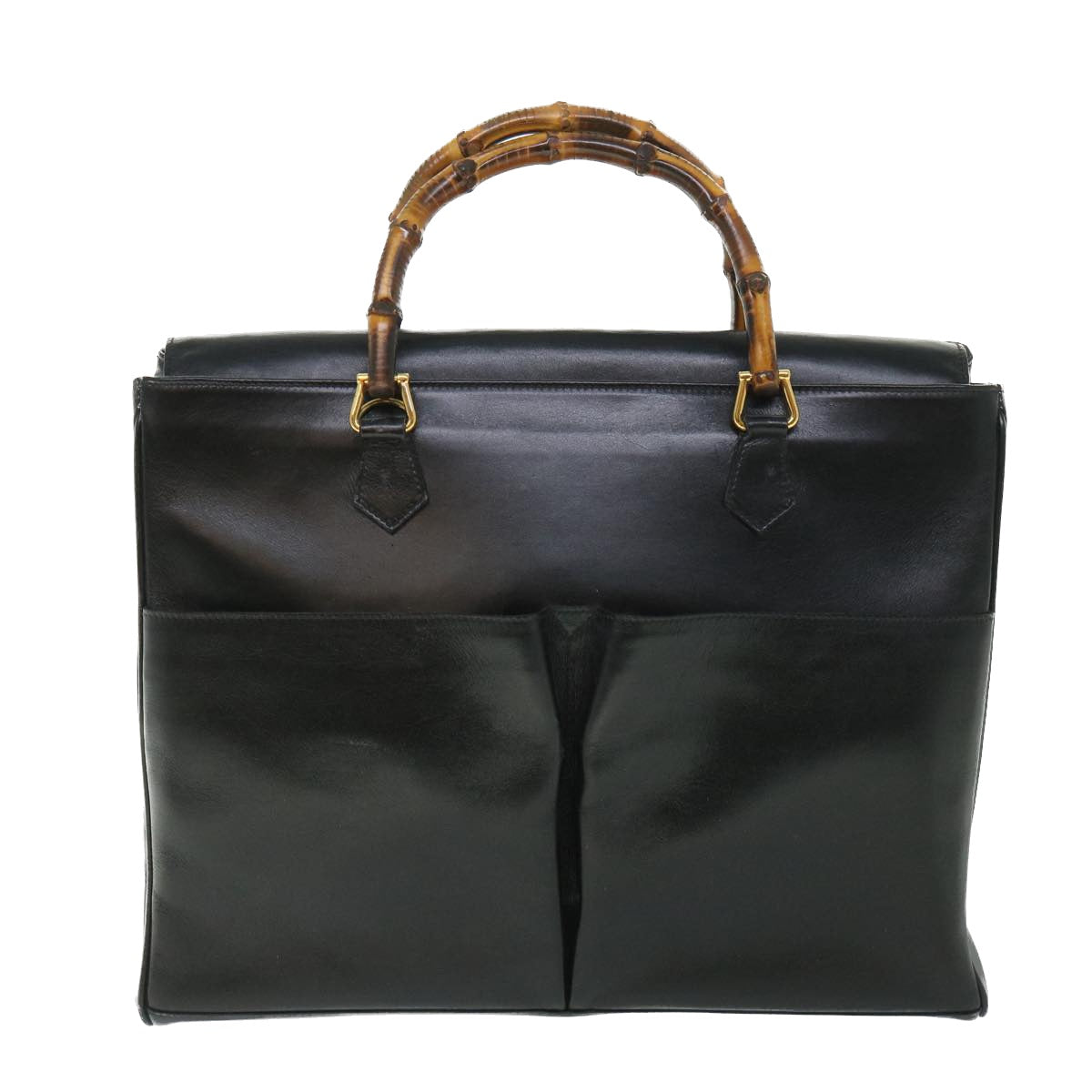 Luxury Gucci Bamboo Hand Bag Leather 2way Black 002 2855 0322 0  ep1823