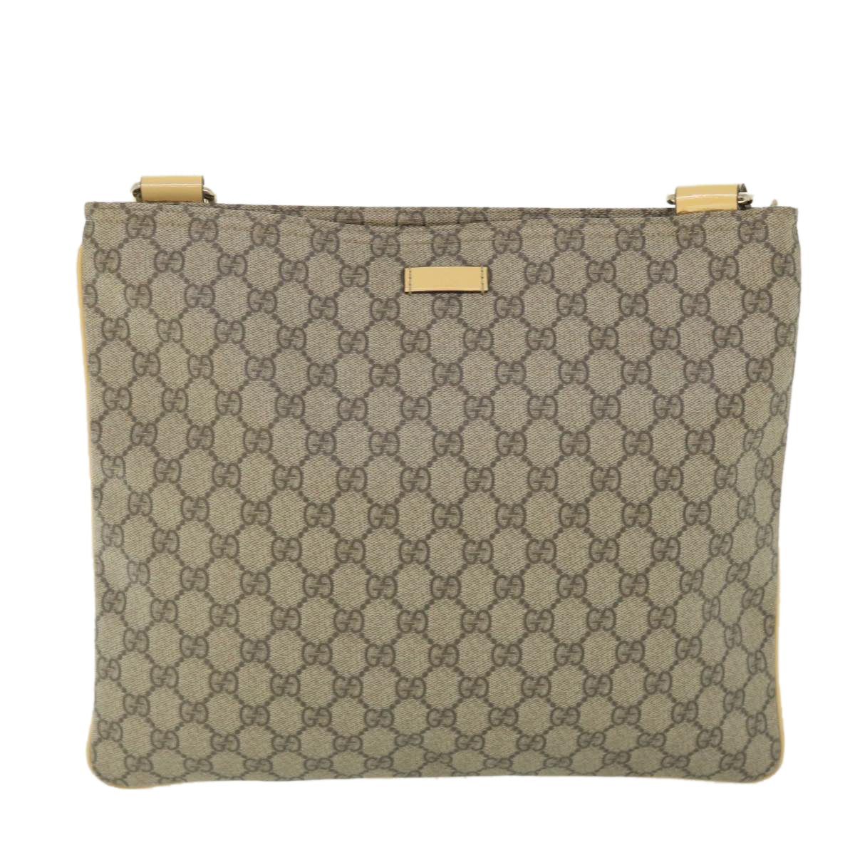 Luxury Gucci GG Canvas Shoulder Bag PVC Leather Beige 201446  ep1824