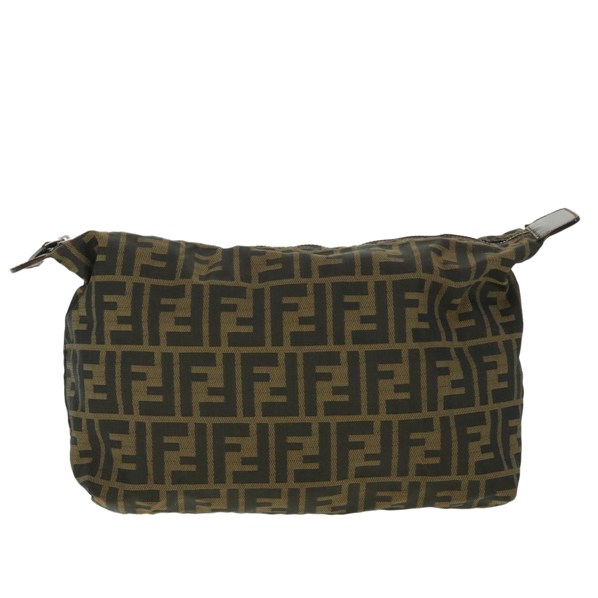 Luxury FendiZucca Canvas Pouch Black Brown 2119 26545 099ep1838