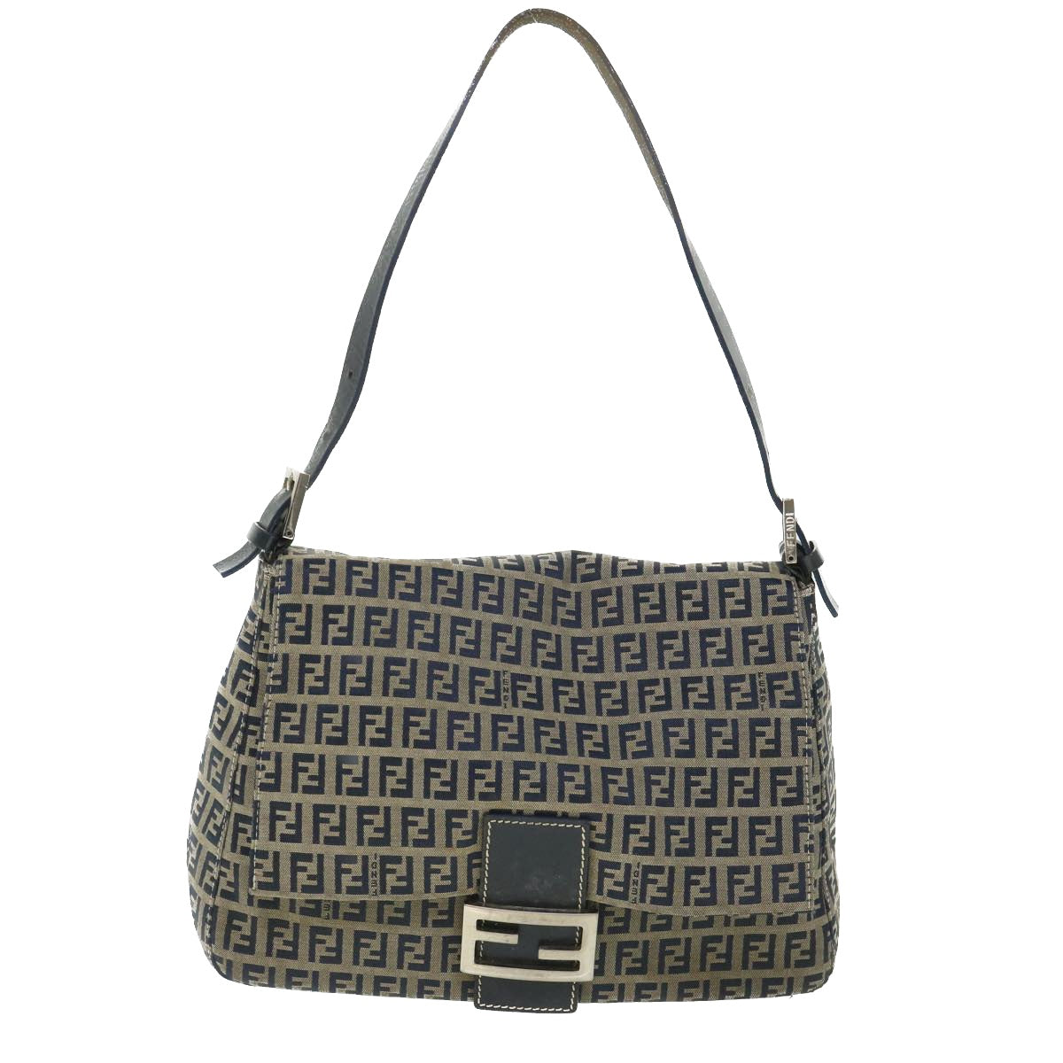 Luxury FendiZucchino Canvas Mamma Baguette Bag Navy 2305 26325 018ep1886