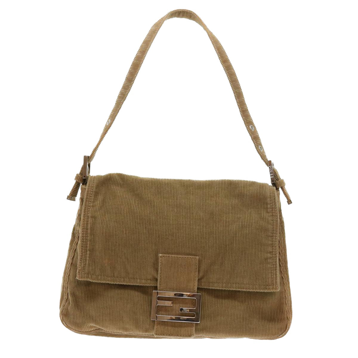 Luxury FendiMamma Baguette Shoulder Bag Corduroy Brown 21126325 009ep1916