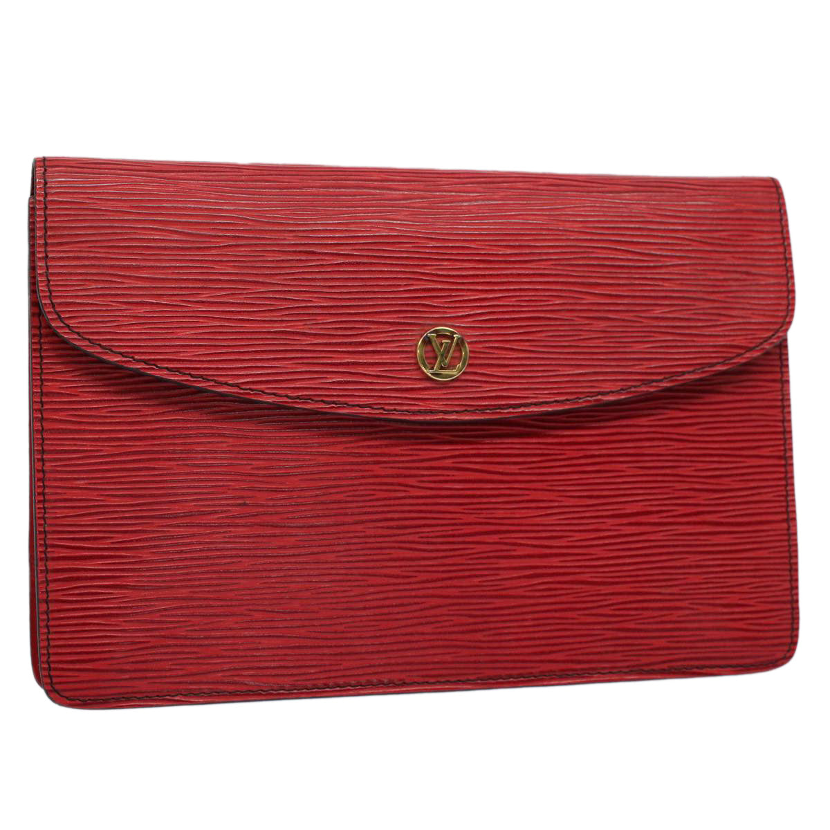 LOUIS VUITTON Epi Montaigne Clutch Bag Red M52657 LV ep1920