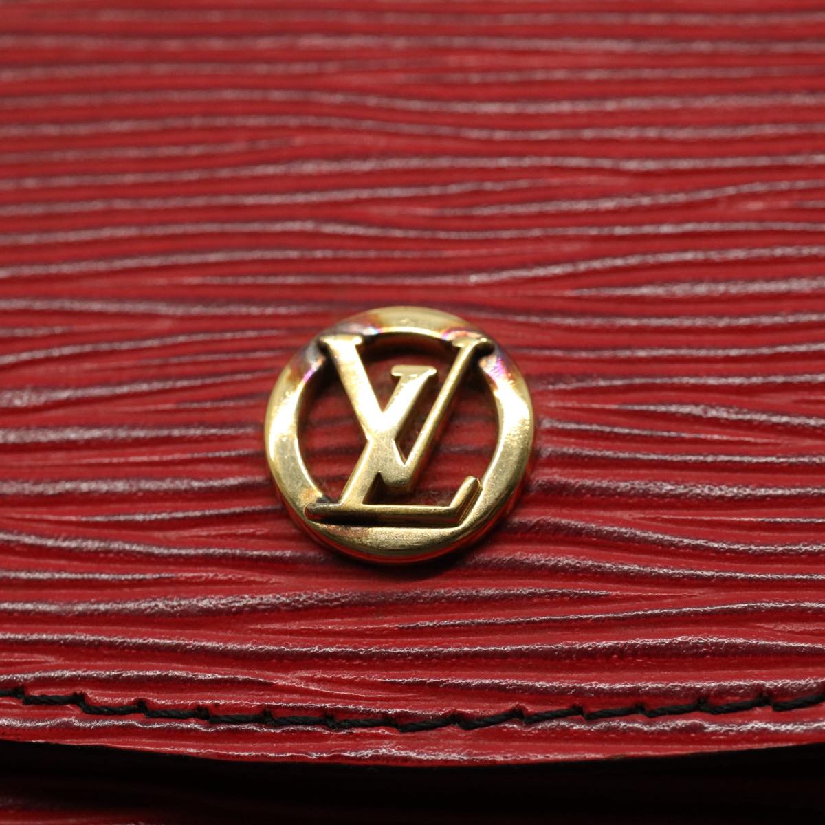 LOUIS VUITTON Epi Montaigne Clutch Bag Red M52657 LV ep1920