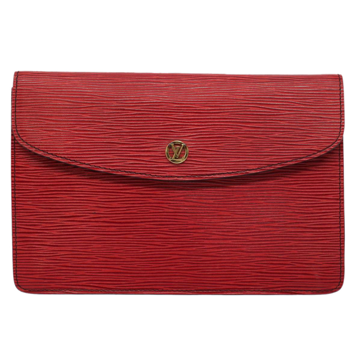 LOUIS VUITTON Epi Montaigne Clutch Bag Red M52657 LV ep1920