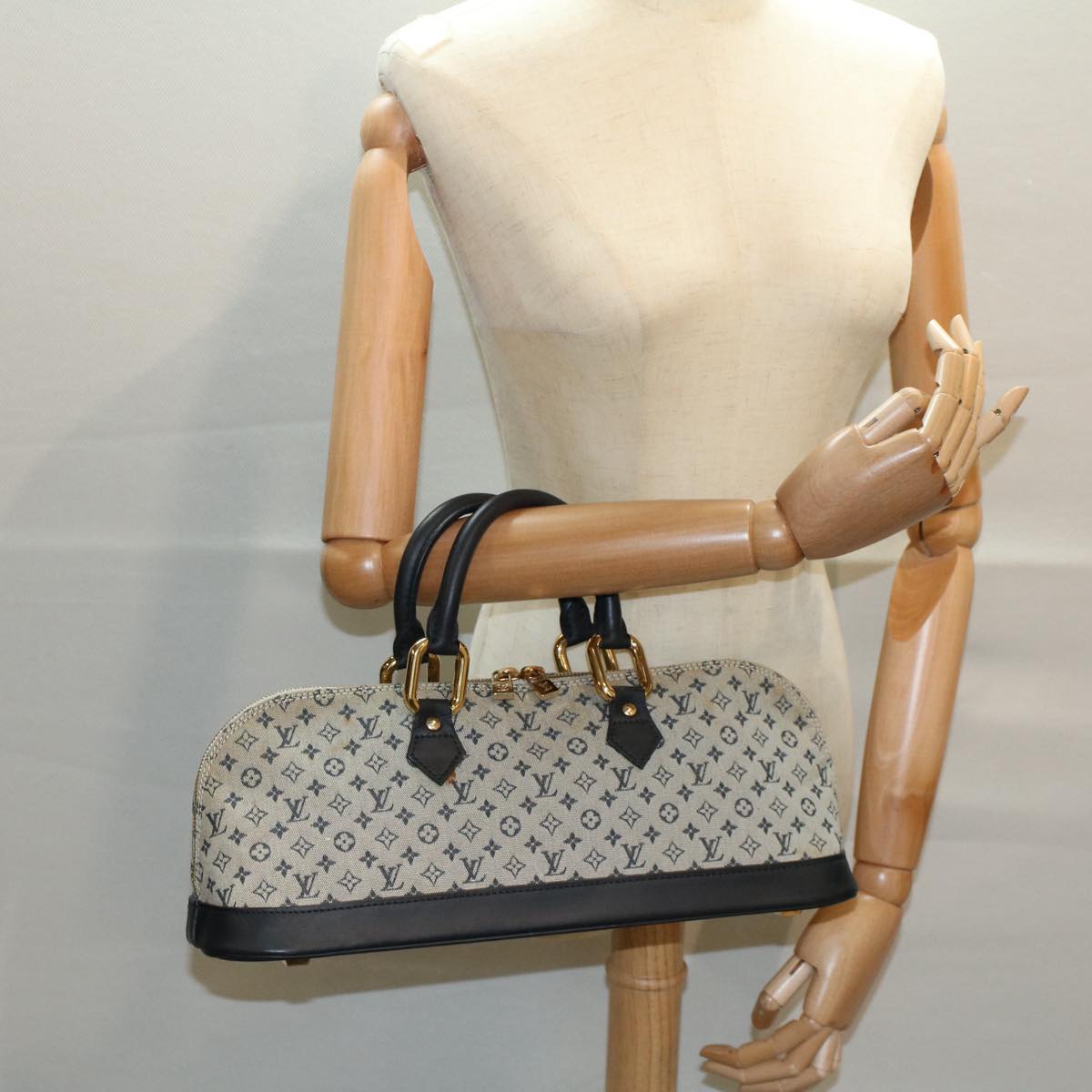 LOUIS VUITTON Monogram Mini Alma Ron Hand Bag Blue M92205 LV ep1952