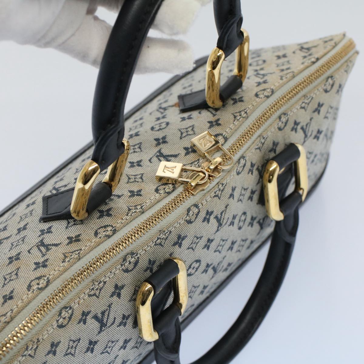 LOUIS VUITTON Monogram Mini Alma Ron Hand Bag Blue M92205 LV ep1952