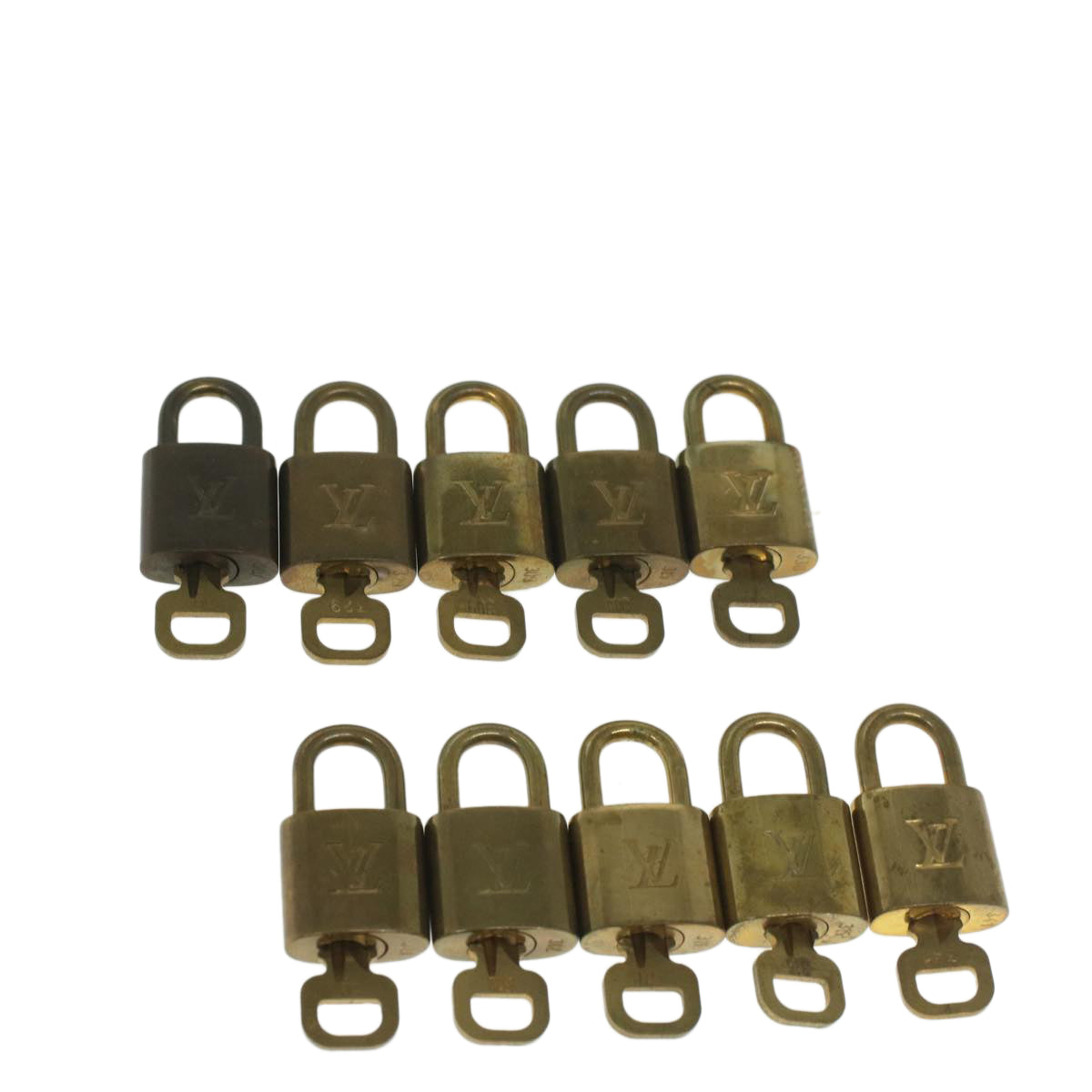 LOUIS VUITTON Padlock 10set Gold Tone LV ep1987