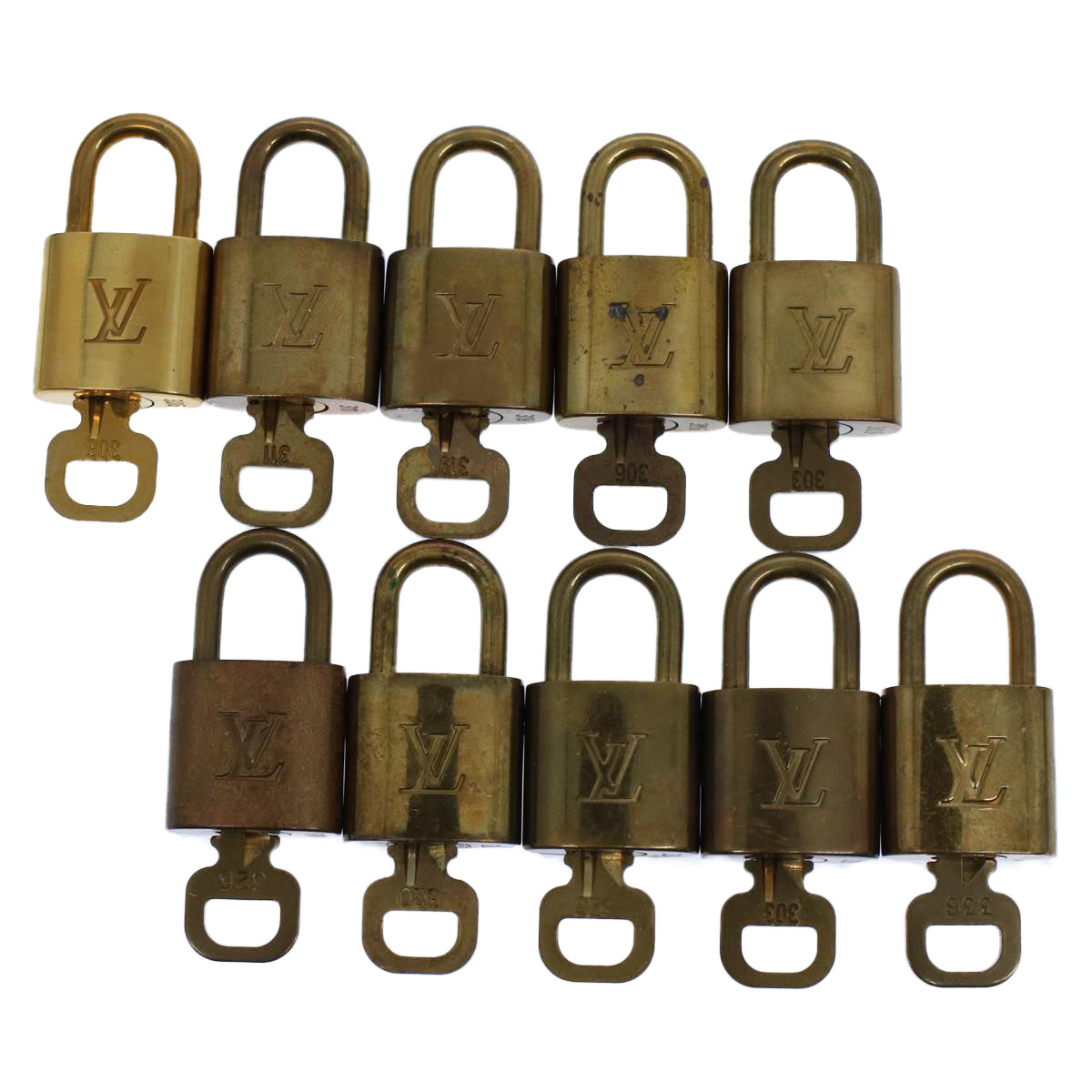 LOUIS VUITTON Padlock 10set Gold Tone LV ep1988