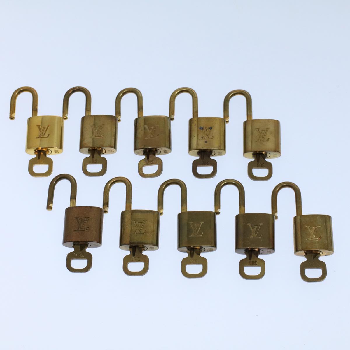 LOUIS VUITTON Padlock 10set Gold Tone LV ep1988