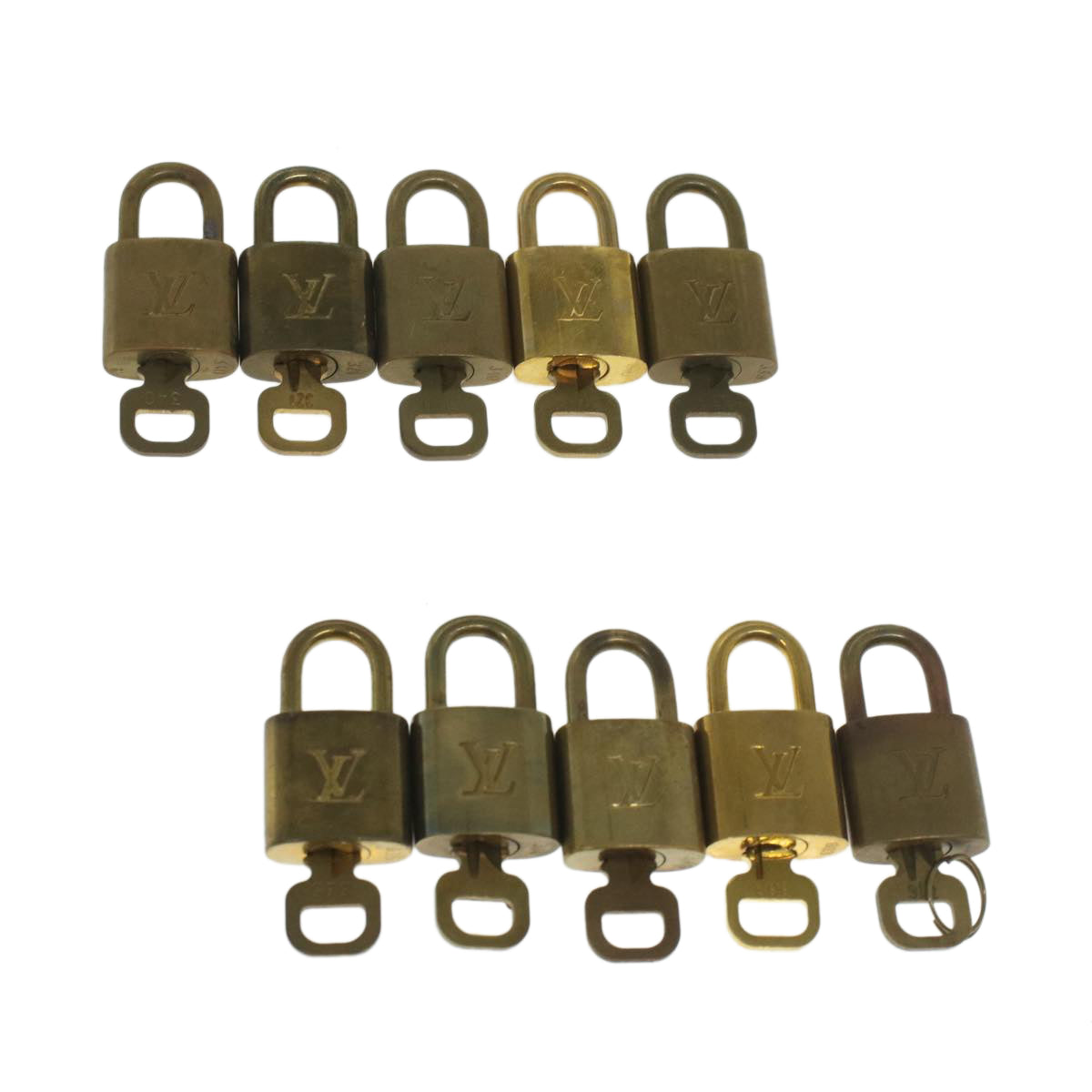 LOUIS VUITTON Padlock 10set Gold Tone LV ep1989