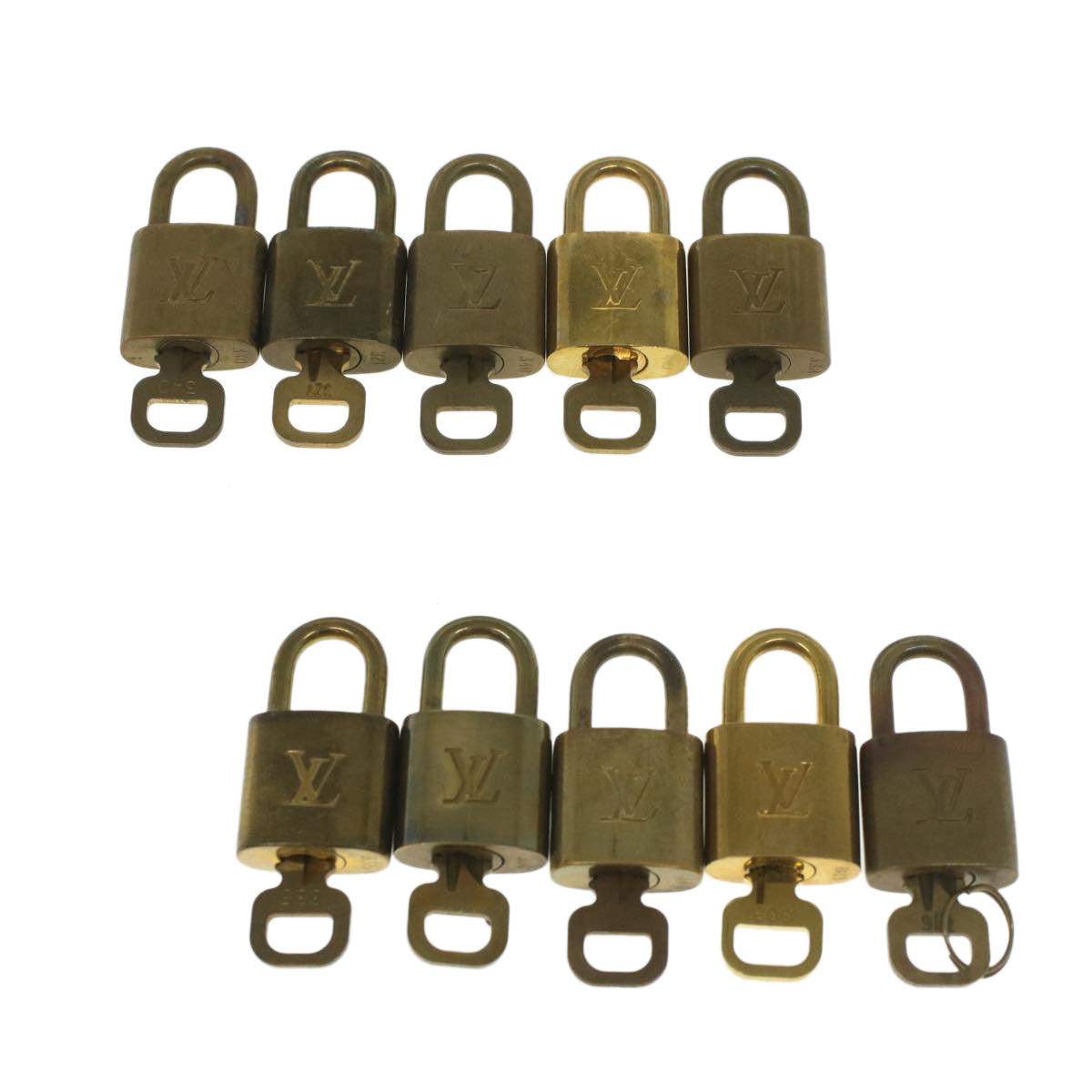 LOUIS VUITTON Padlock 10set Gold Tone LV ep1989