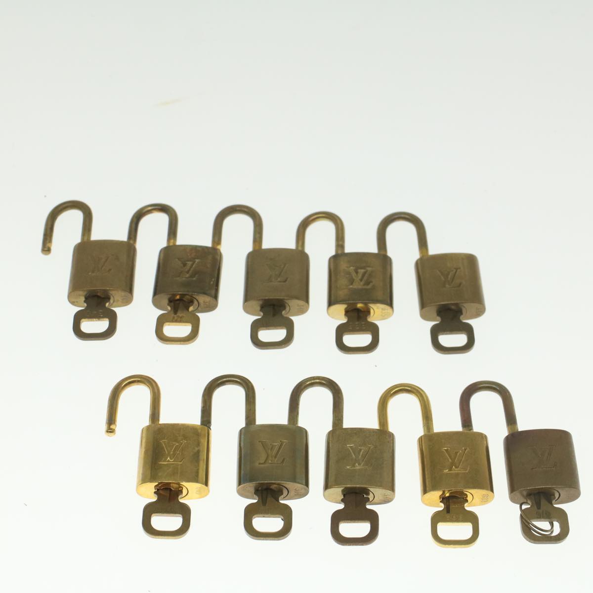 LOUIS VUITTON Padlock 10set Gold Tone LV ep1989
