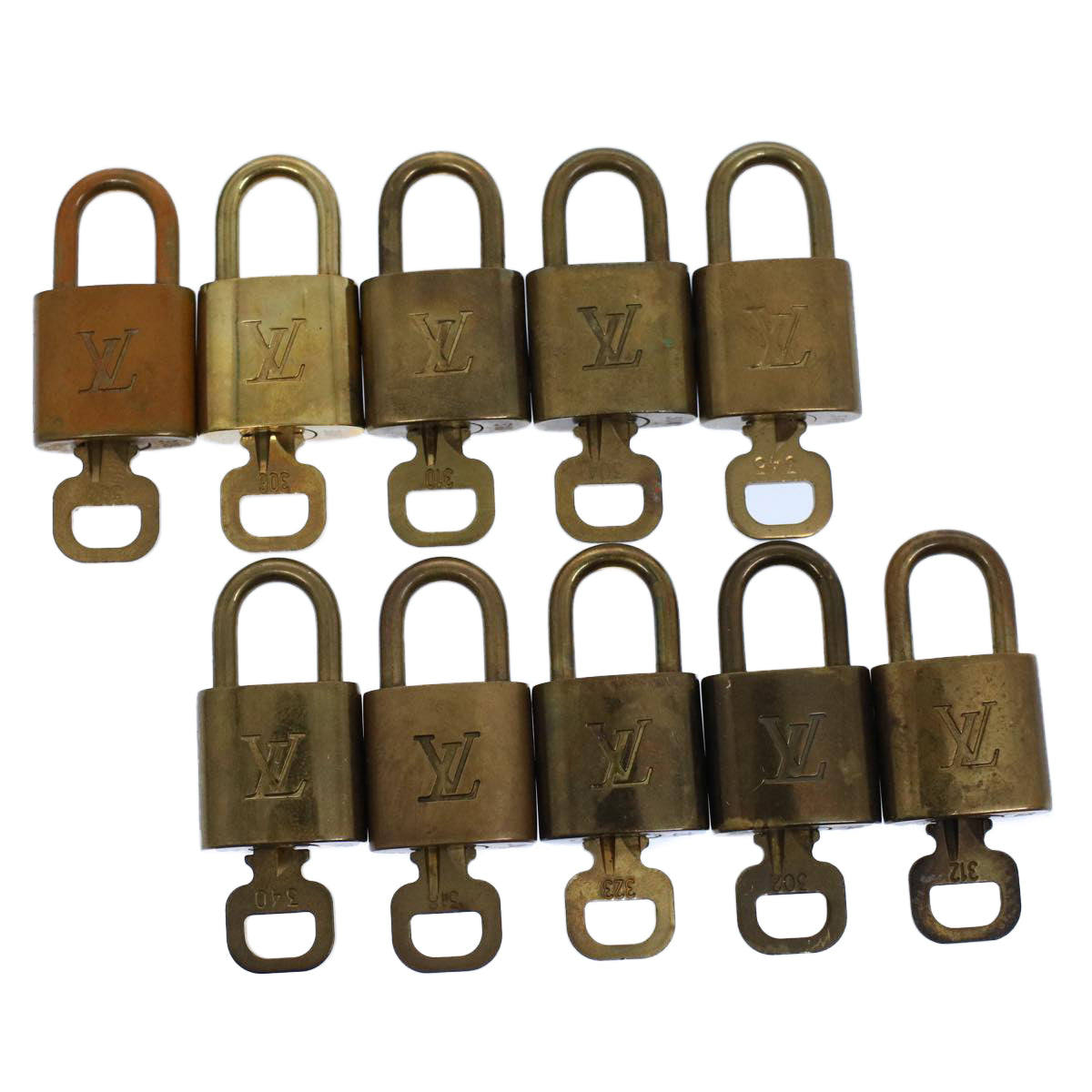 LOUIS VUITTON Padlock 10set Gold Tone LV ep1990