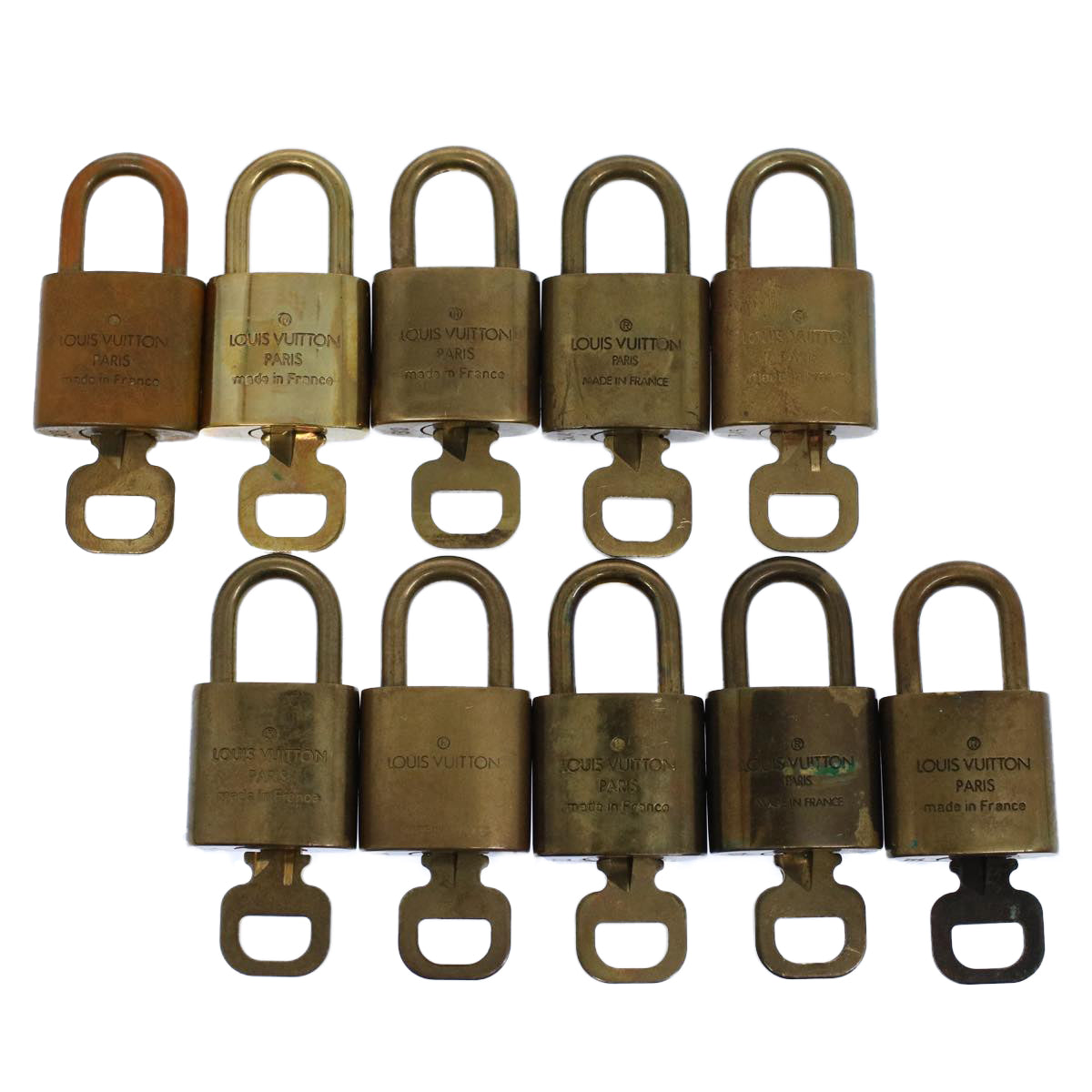 LOUIS VUITTON Padlock 10set Gold Tone LV ep1990