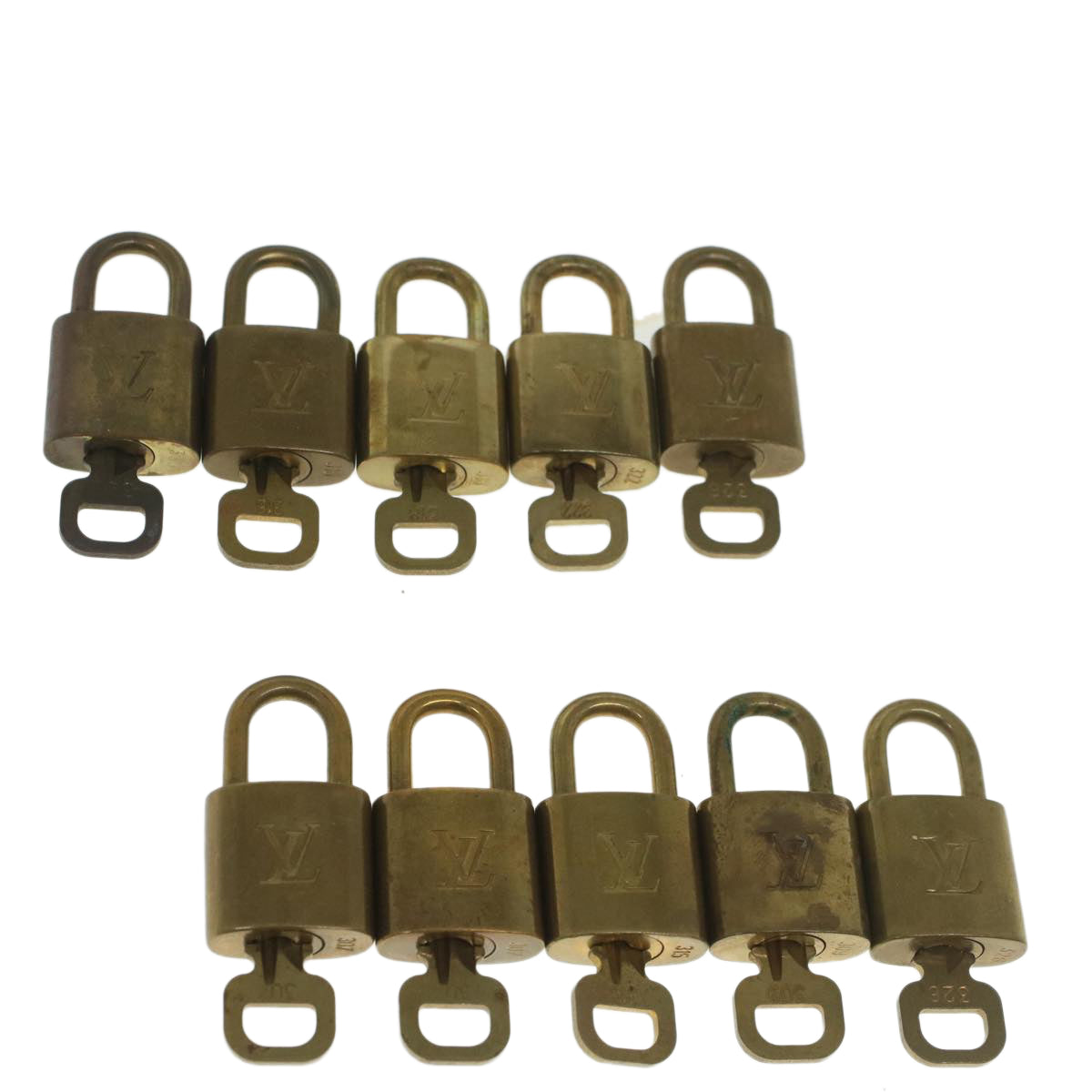 LOUIS VUITTON Padlock 10set Gold Tone LV ep1992